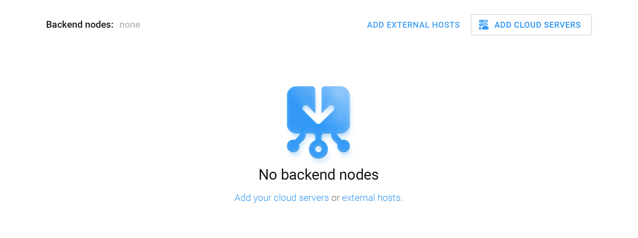 Step 4.1 — No Backends nodes have been added yet