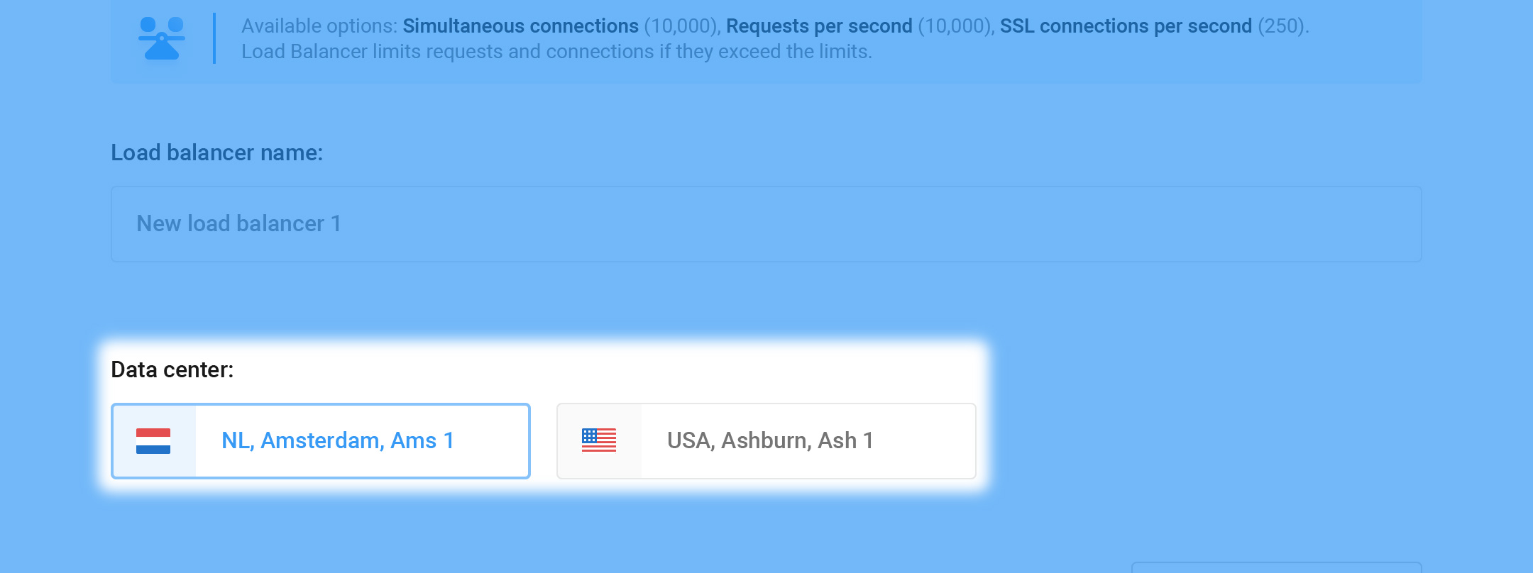 Step 3 — Choose the data center