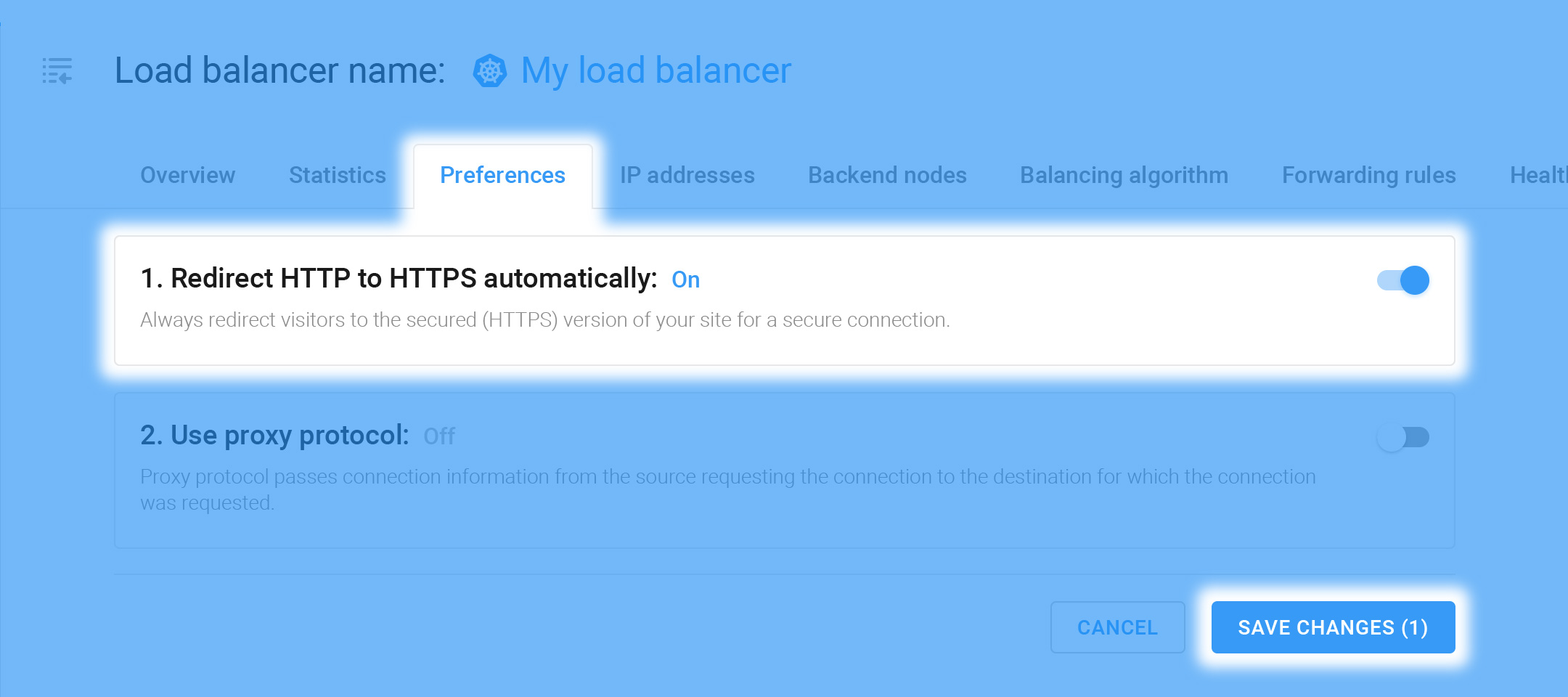 Set up HTTP to HTTPS redirection